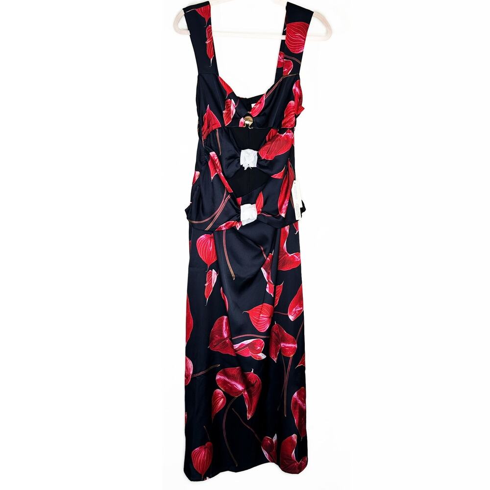 NWT Anthropologie Wolf Gang Merci Sleeveless Noir Anthurium Cutout Maxi Dress XL - Picture 15 of 15